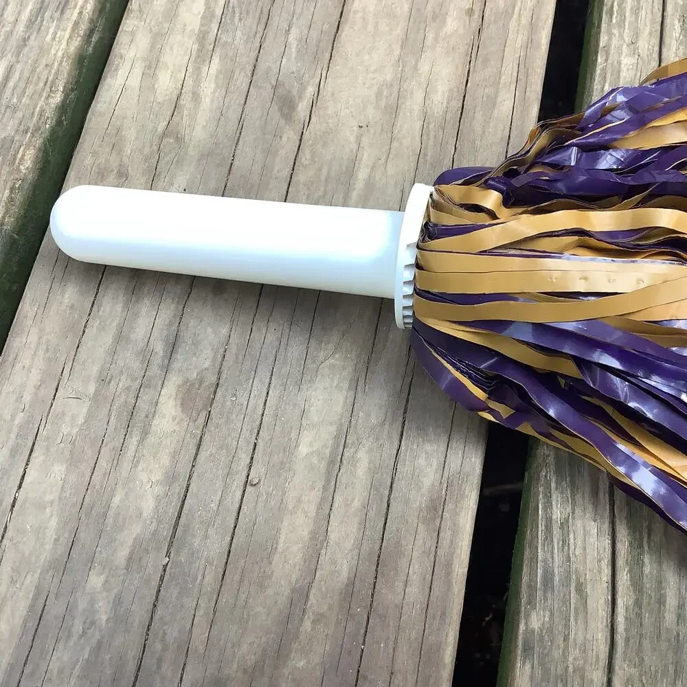 Vintage Y2K Cheerleading Pom Poms Purple Gold Yellow 12